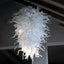 Icy Fantasy Murano Style Glass Chandelier - Hand-Blown Clear and Frosted White - BeyPan