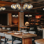 Industrial Candelabra Chandelier 8-Light Glass Ball Shade - BeyPan