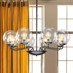 Industrial Candelabra Chandelier 8-Light Glass Ball Shade - BeyPan