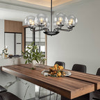 Industrial Candelabra Chandelier 8-Light Glass Ball Shade - BeyPan