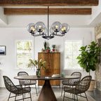Industrial Candelabra Chandelier 8-Light Glass Ball Shade - BeyPan