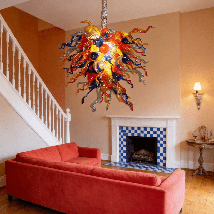 Kaleidoscope Multicolor Chihuly Style Blown Glass Chandelier – Murano Style Art Lighting Zweitbild