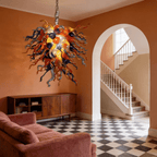 Kaleidoscope Multicolor Chihuly Style Blown Glass Chandelier – Murano Style Art Lighting - BeyPan