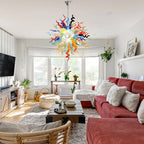 Kaleidoscope Rainbow Murano Style Blown Glass Chandelier - BeyPan
