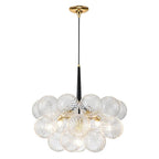 Modern Clear globe bubble Ball Swirled Texture Glass Chandelier