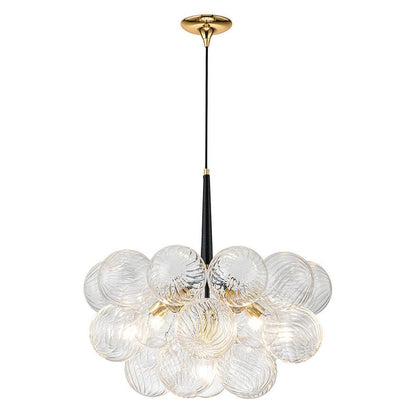 Modern Clear globe bubble Ball Swirled Texture Glass Chandelier