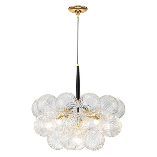 Modern Clear globe bubble Ball Swirled Texture Glass Chandelier