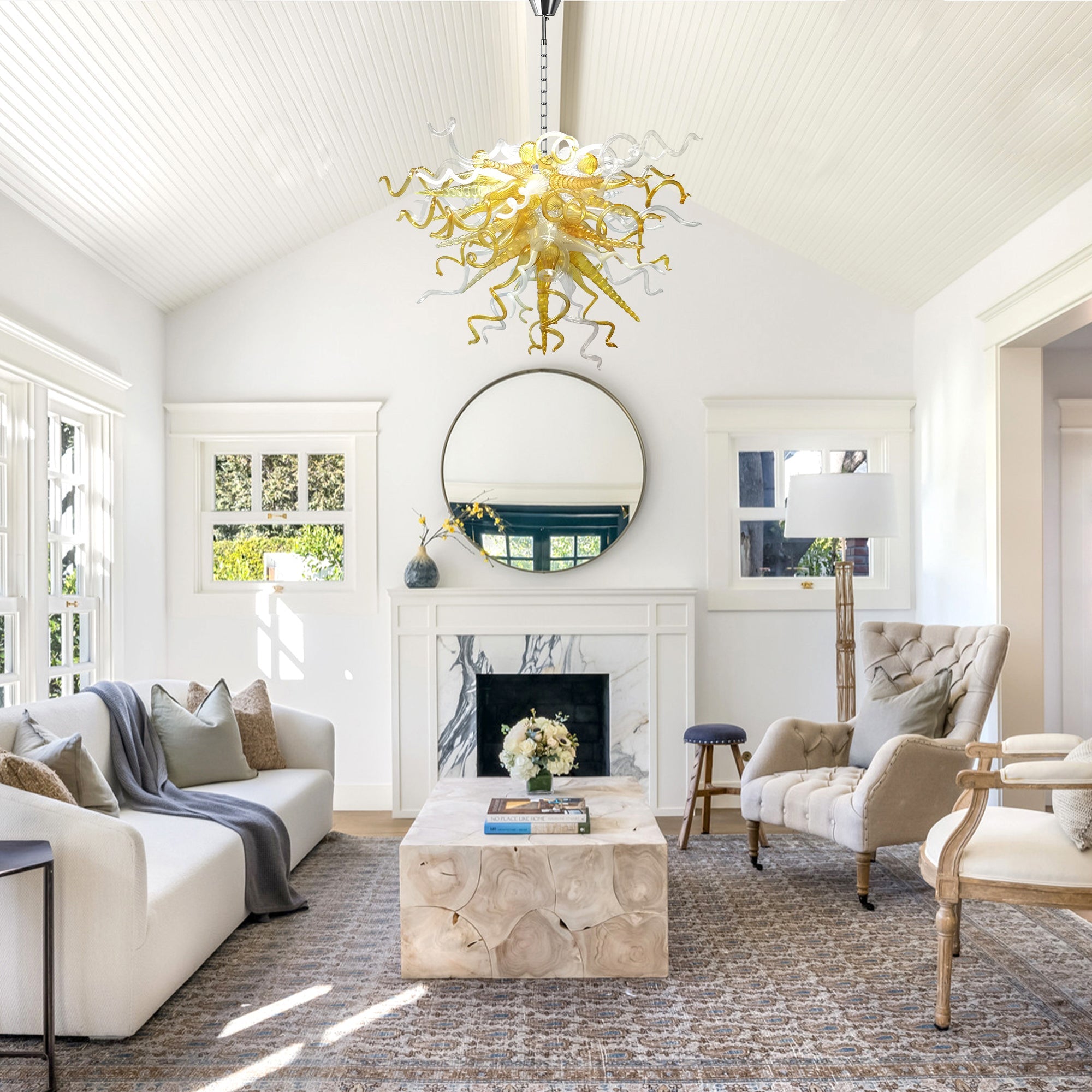 Luxury Blown Murano Glass Chandelier - Modern Amber Lighting - BeyPan