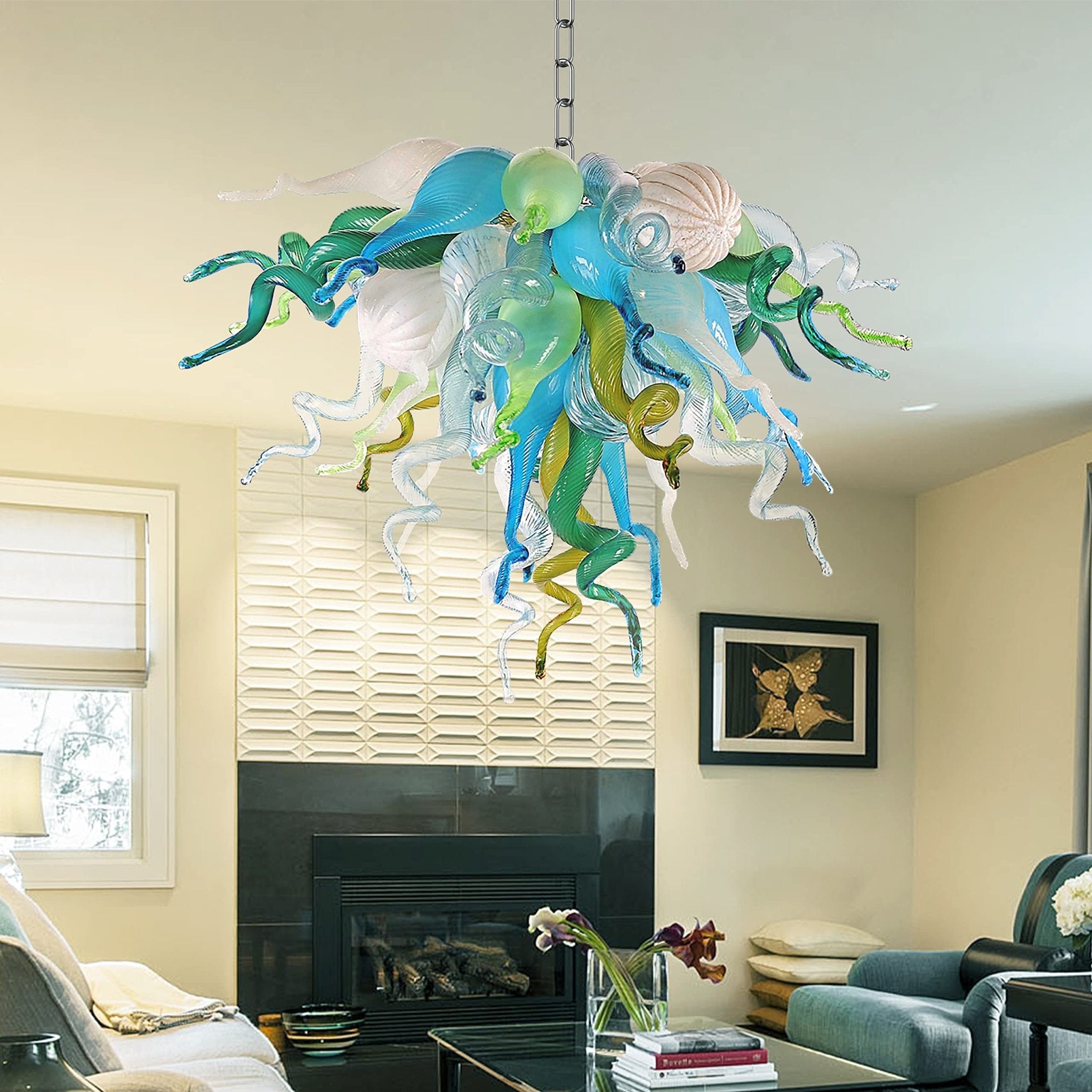 Luxury Chihuly Style Blown Glass Chandelier – Multicolor Murano Style Art Lighting Zweitbild