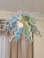 Luxury Chihuly Style Blown Glass Chandelier – Multicolor Murano Style Art Lighting - BeyPan
