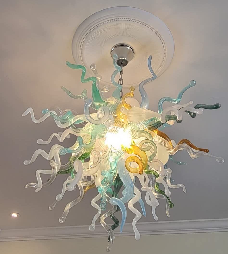 Luxury Chihuly Style Blown Glass Chandelier – Multicolor Murano Style Art Lighting - BeyPan