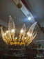 Luxury Glass Leaf Chandelier Gold Frame - BeyPan
