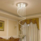 Luxury Modern Chandelier Stainless Steel Canopy Crystal Pendants Drops - BeyPan