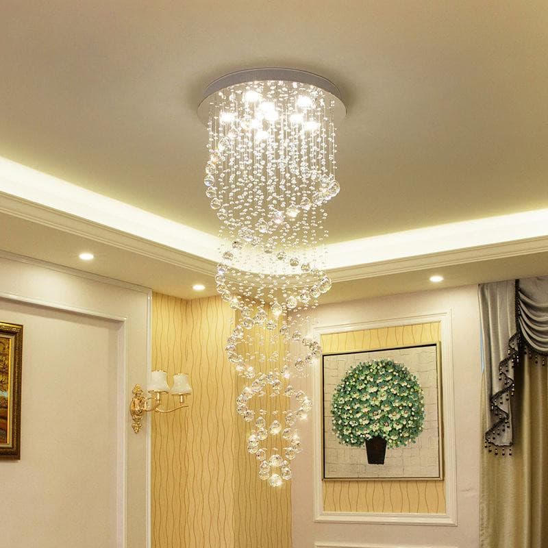 Luxury Modern Chandelier Stainless Steel Canopy Crystal Pendants Drops - BeyPan Hauptbild