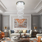 Luxury Modern Chandelier Stainless Steel Canopy Crystal Pendants Drops - BeyPan