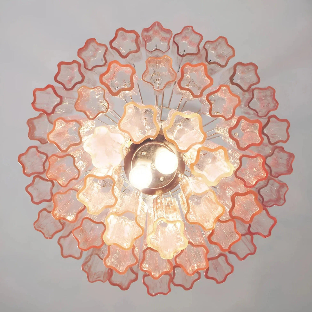 Madeleine Pink Murano-Style Tiered Glass Tube Chandelier - BeyPan