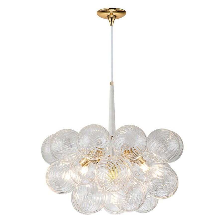 Mid-Century Aria Sphere Cluster Pendant - Modern Hand-Blown Clear Glass Bubble - BeyPan Hauptbild