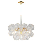 Mid-Century Aria Sphere Cluster Pendant - Modern Hand-Blown Clear Glass Bubble - BeyPan