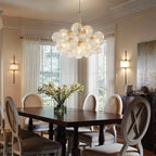 Mid Century Bubbles Chandelier Clear Swirled Texture Glass Ball - BeyPan