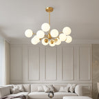 Mid Century Sputnik Chandelier Frosted Opal Glass Balls - BeyPan