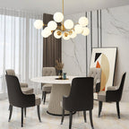 Mid Century Sputnik Chandelier Frosted Opal Glass Balls - BeyPan