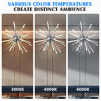 Mid-Century Starburst Chandelier Twisted Metal Tubes White Lamp Shade - BeyPan