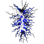 Midnight Nebula Artisan Blown Glass Chandelier - Blue, Black, and White - BeyPan