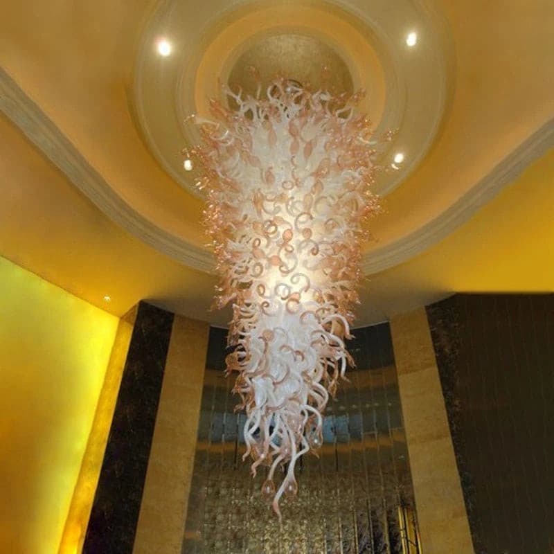 Milk and Honey Blown Glass Chandelier | Large Waterfall Art Lighting - BeyPan