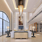 Milk and Honey Blown Glass Chandelier | Large Waterfall Art Lighting - BeyPan