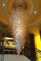 Milk and Honey Blown Glass Chandelier | Large Waterfall Art Lighting - BeyPan