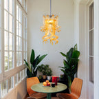 Miniature Designed Murano Style Amber Blown Glass Pendant - BeyPan