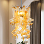 Miniature Designed Murano Style Amber Blown Glass Pendant - BeyPan