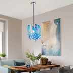 Miniature Designed Murano Style Glass Blue And White Pendant - BeyPan