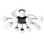 Modern 12-Light Black Globe Chandelier Fan with Remote - BeyPan