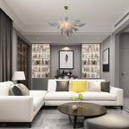 Modern Art Blown Glass Chandelier Frosted White - BeyPan