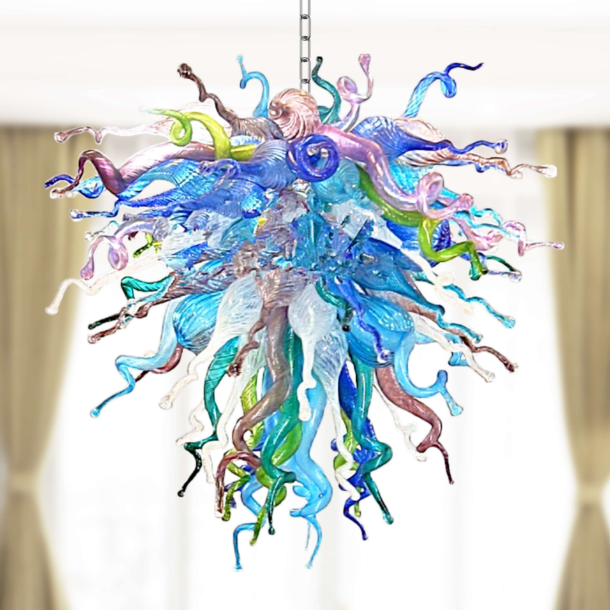 Modern Artistic Blown Glass Chandelier Aurora Burst - BeyPan