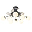 Modern Black Chandelier Fan with 8 Globe Lights & Remote - BeyPan