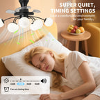 Modern Black Chandelier Fan with 8 Globe Lights & Remote - BeyPan