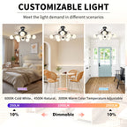 Modern Black Chandelier Fan with 8 Globe Lights & Remote - BeyPan