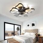 Modern Black Flush Mount Ceiling Fan with Light & Remote - BeyPan