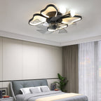 Modern Black Flush Mount Ceiling Fan with Light & Remote - BeyPan