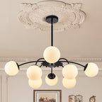 Modern Black Frosted Glass Pendant Bubble Globe Chandelier - BeyPan