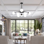 Modern Black Frosted Glass Pendant Bubble Globe Chandelier - BeyPan