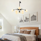 Modern Black Frosted Glass Pendant Bubble Globe Chandelier - BeyPan