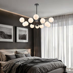 Modern Black Frosted Glass Pendant Bubble Globe Chandelier - BeyPan