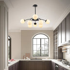 Modern Black Frosted Glass Pendant Bubble Globe Chandelier - BeyPan