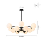 Modern Black Opal Glass Globe Sputnik Chandelier - BeyPan