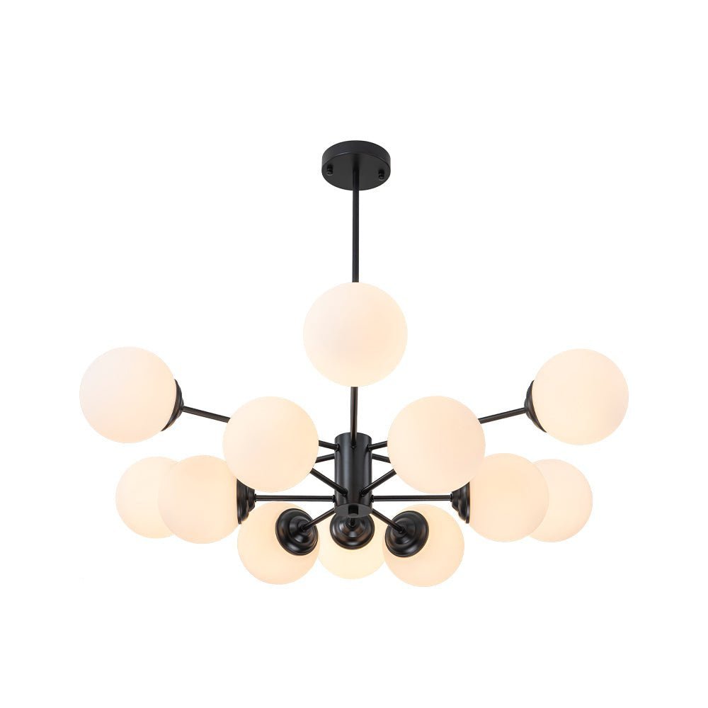 Modern Black Opal Glass Globe Sputnik Chandelier - BeyPan Hauptbild