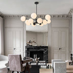Modern Black Opal Glass Globe Sputnik Chandelier - BeyPan