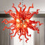 Modern Blown Glass Art Chandelier - Fiery Red Lighting - BeyPan